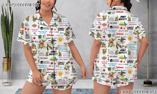 Discover Jimmy Buffett Pajamas Short Set, Jimmy Buffett Pajamas Set, Holiday Pajamas Set