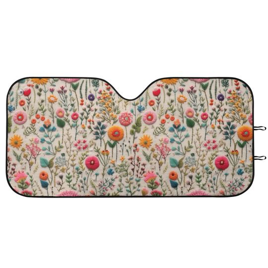 Discover Tiny Wildflowers SunShade for Car, Floral Windshield Sunshade