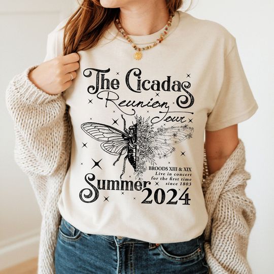 Discover Cicada Shirt 2024, Cicada Concert Tour 2024, Year of the Cicadas Shirt, Funny Cicada Tee, Summer Tee
