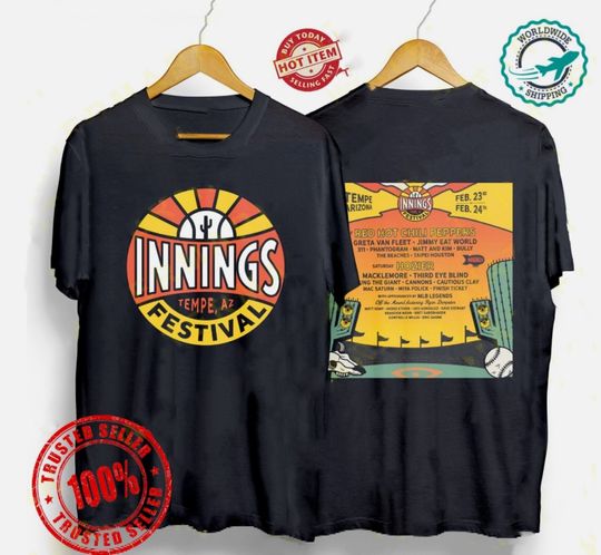 Discover INNINGS FESTIVAL 2024 Concert Album Size Adult Tshirt