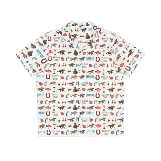 Discover Kentucky Derby Race Horse Inspired Men's Hawaiian Shirt