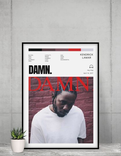 Discover Kendrick Lamar / Damn Album Poster / Album Cover Poster