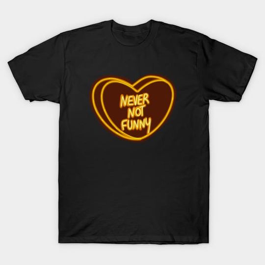 Discover Never Not Funny Yellow Love Heart - Yellow Heart - T-Shirt