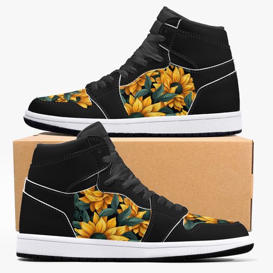 Discover Sunflower Floral Basketball Shoes