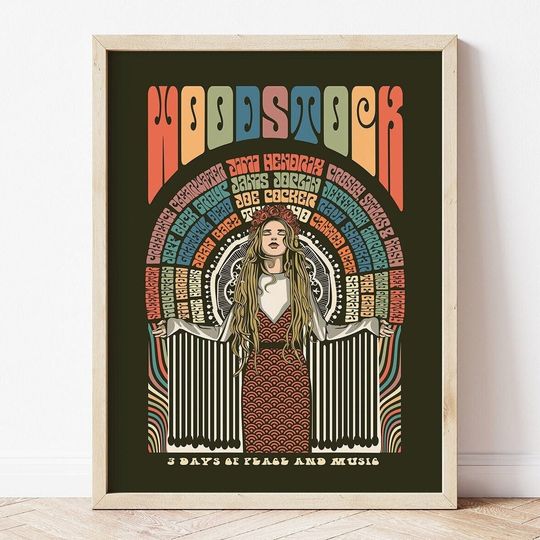 Discover Woodstock Poster, Woodstock Festival Art, Woodstock Art, Vintage Music Poster