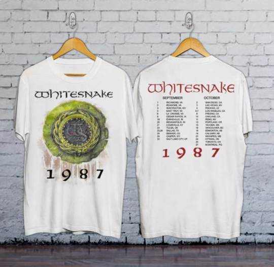 Discover 1987 Whitesnake Tour T-Shirt Cotton Unisex