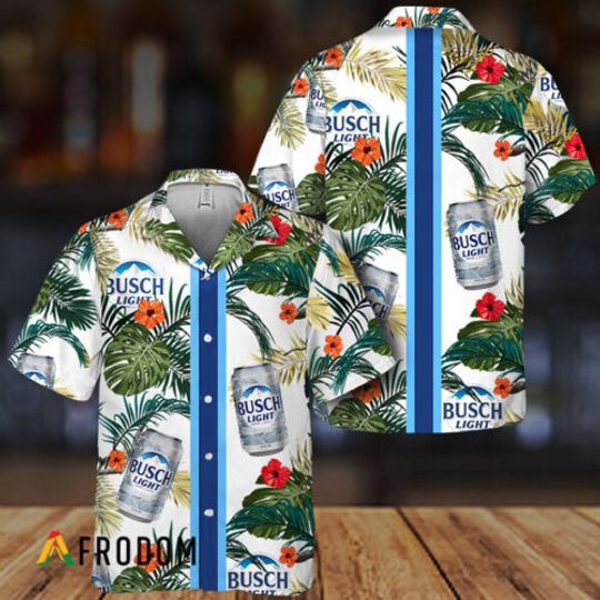 Discover Tropical Summer Flowers Light Beer Printed Hawaiian Shirt