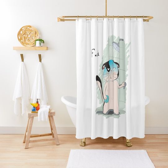 Discover Too cold water in shower for the Grumpy Cat Shower Curtain