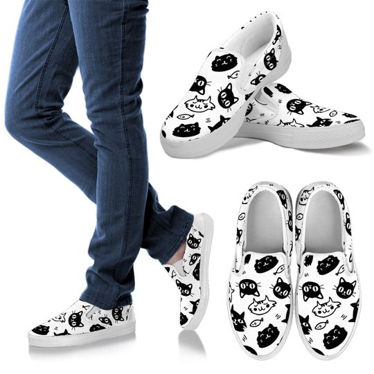 Discover Women's Cute Cats Casual Slip On Shoes