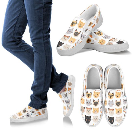 Discover Cute Cat Women's Casual Slip On Shoes