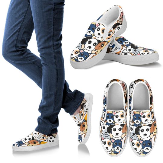 Discover Women's Cute Dog Casual Slip On Shoes