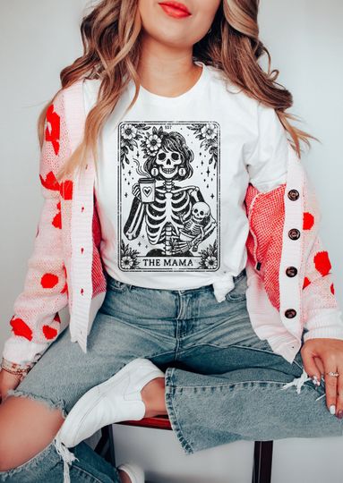 Discover The MOM Skeleton Tarot Card T-shirt, Skeleton Mom Shirt