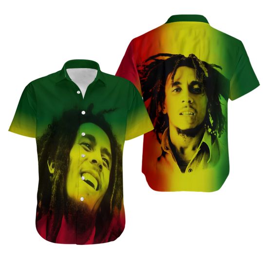 Discover Singer Bob Marley Art Hawaiian Shirt