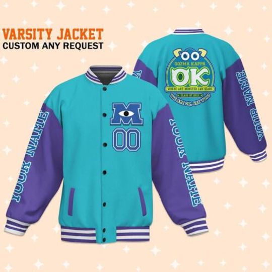 Discover Custom Monster University Sulley Purple Arm Varsity Jacket