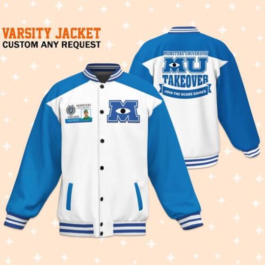 Discover Custom Monster University Nametag Varsity Jacket, Baseball Baseball Jacket