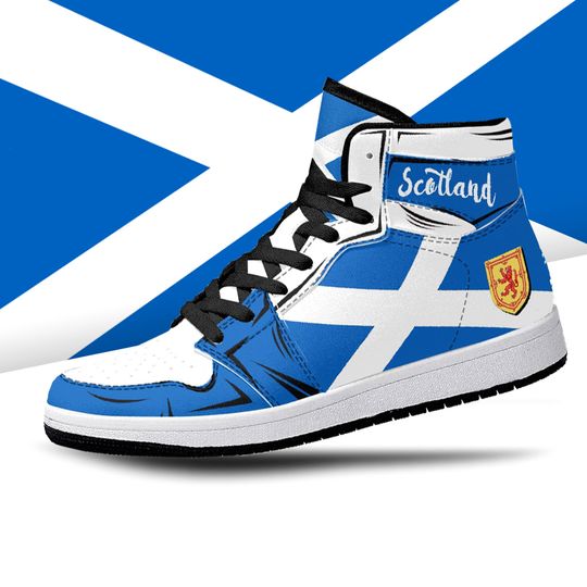 Discover Scotland Flag Basketball Shoes, National Flag, Scotland, Scotland Flag Shoes