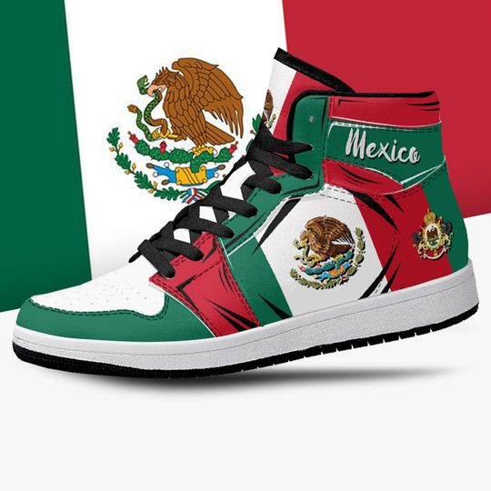 Discover Mexico Flag Basketball Shoes, National Flag, Mexico, Mexican Flag Shoes