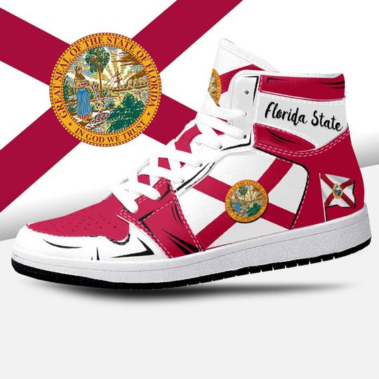 Discover Florida State Flag Sneakers, National Flag, United States, USA Shoes, Florida Flag Shoes