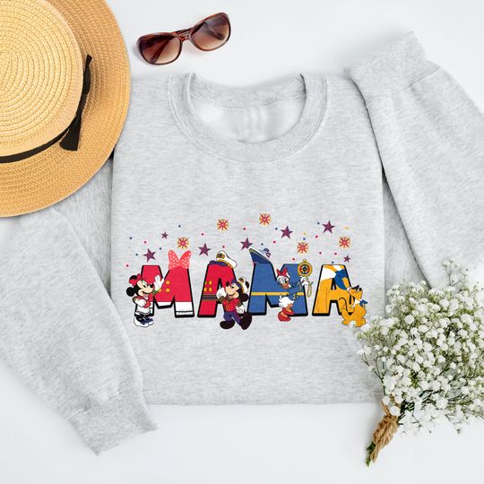 Discover Mama Mouse Captain Sweatshirt, Mom Character Sweatshirt, Mother's Day Gift For Mom