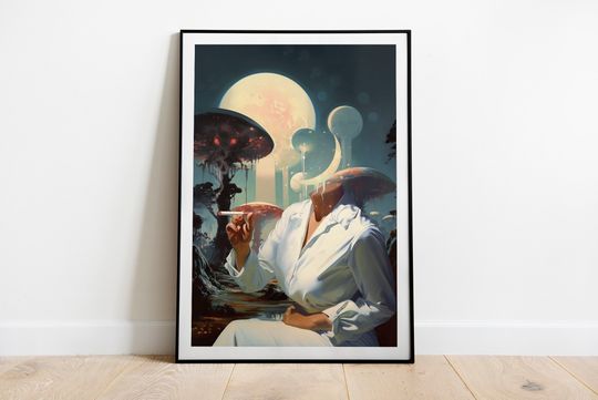 Discover Egoless v3 (Vintage Surreal Art, Mushroom Art