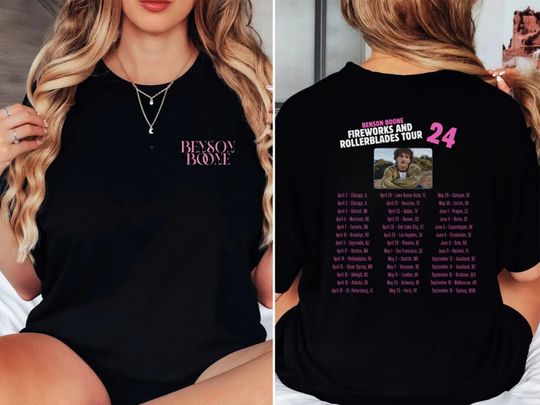 Discover Benson Boone Shirt - Fireworks and Rollerblades World Tour 2024