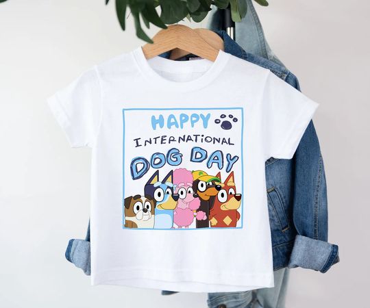 Discover Happy International DogDay Shirt, BlueyDad Kids Shirt