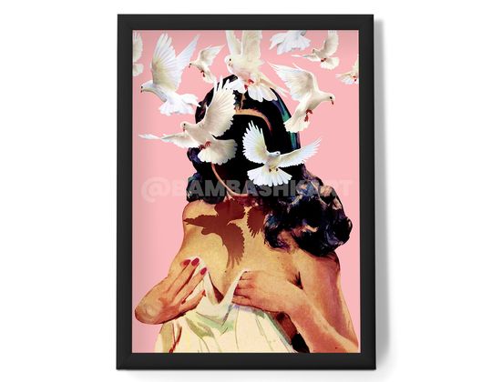 Discover Free Your Mind Collage Art, Art Print, Trippy Wall Art