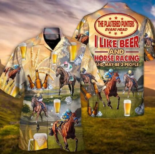 Discover Horse Racing And Beer Hawaiian Shirt, I Like Beer And Horse Racing Shirt, Unisex
