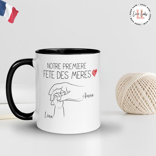 Discover Our First Mother's Day Mug, Personalized Name Mug Gift for Mom