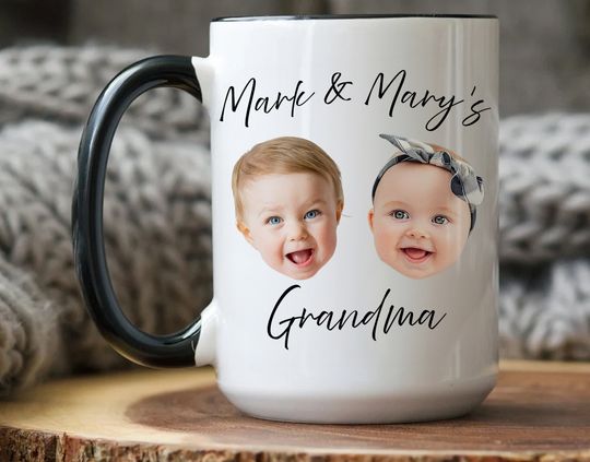 Discover Custom Baby Face Mug, Personalized Baby Photo Mug For Papa Fathers Day Gift