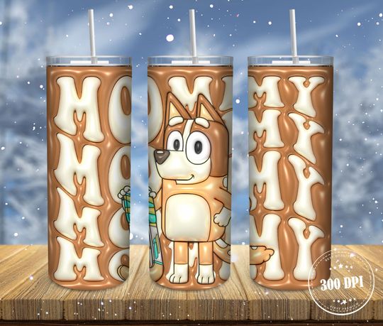 Discover Blue Dog Inflated 20oz Skinny Tumbler