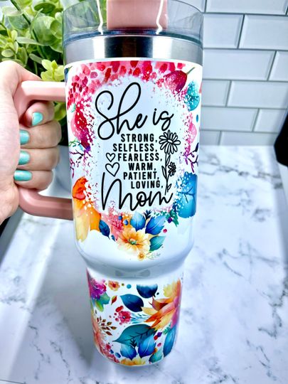 Discover 40oz tumbler with handle and lid- Mothers Day,