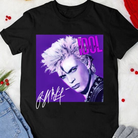 Discover Billy Idol T-shirt Billy Idol Whiplash Smile Song Cotton Shirt Men Women