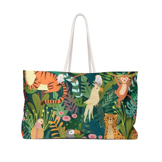 Discover Jungle Animal Weekender Bag