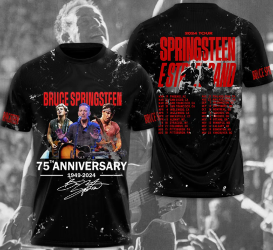 Discover Bruce Springsteen 75 Anniversarry 3D Shirt Tour Merch Gift For Fans