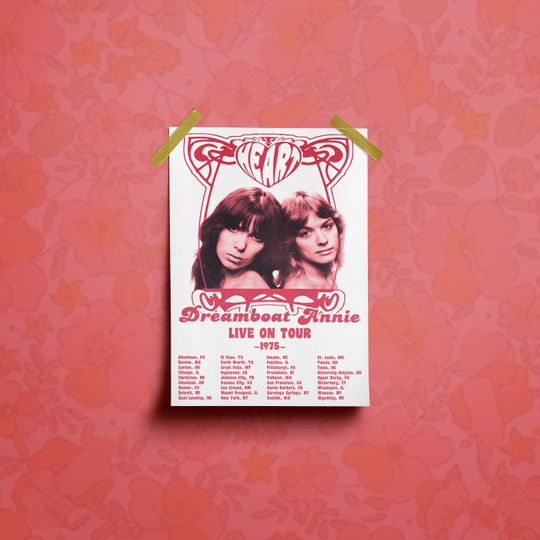 Discover Heart Band | Dreamboat Annie | Tour Poster | 1970s Decor/Wall Art