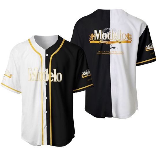 Discover White and Black Modelo Negra Baseball Jersey