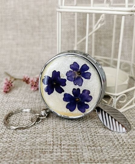Discover Purple Flowers Pocket Mini Ashtray Keychain