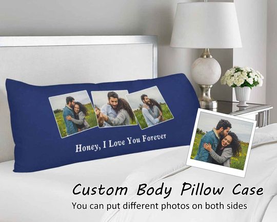 Discover Custom Photo/Text Body Pillow Case