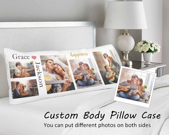 Discover Custom Photo/Text Body Pillow Case