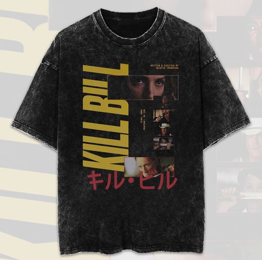 Discover Vintage Kill Bill Mineral Wash T-Shirt, Vintage Quentin Tarantino Movie Streetwear Shirt