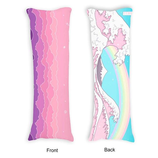 Discover Pink Wave Pillowcase, Kawaii Body Pillowcase
