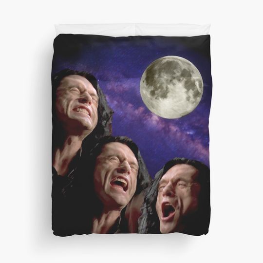 Discover Three Wiseau Moon Duvet Cover