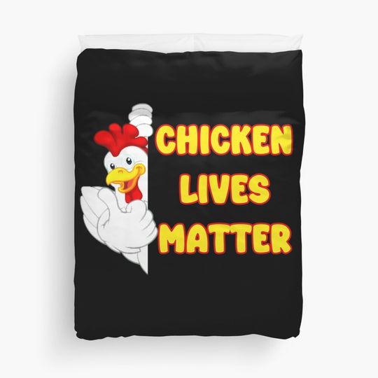 Discover Chicken lives matter funny chicken meme Duvet Cover