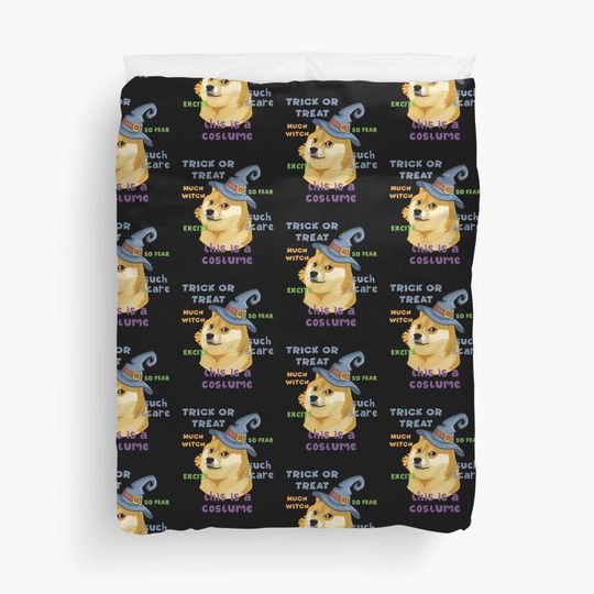 Discover Halloween Dog meme - Doge meme sayings Duvet Cover