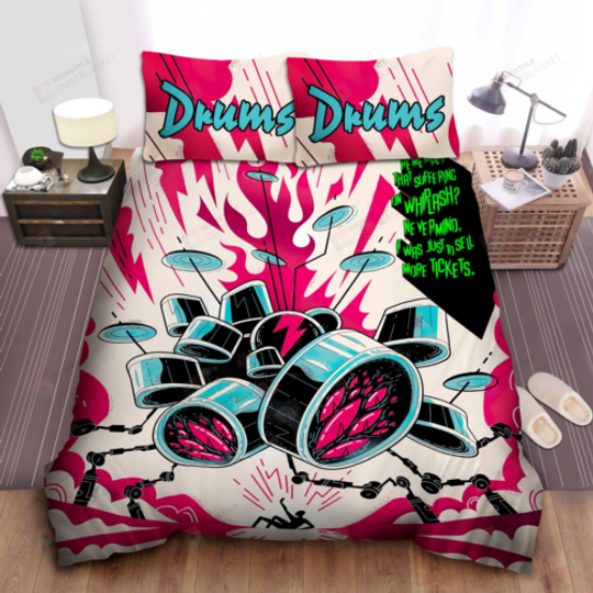 Discover Cartoon Drum Set Artwork Bedding Duvet Covers Set