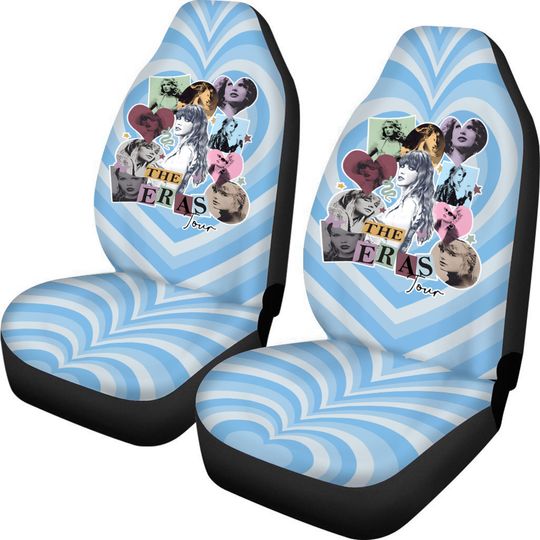 Discover Blue Hearts Hippie Groovy Pop Art Colorful Car Seat Covers