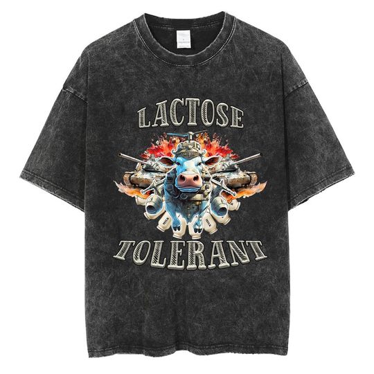 Discover Lactose Tolerant Graphic Wash T Shirts Men Women Fashion Funny T Shirt