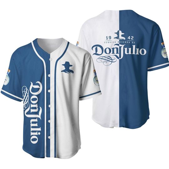 Discover White Don Julio White and Blue Baseball Jersey