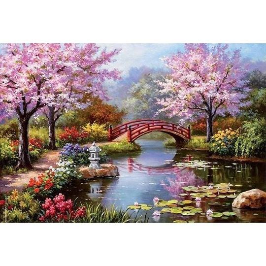 Discover Japanese Oriental Cherry Blossoms Diamond Painting Photo